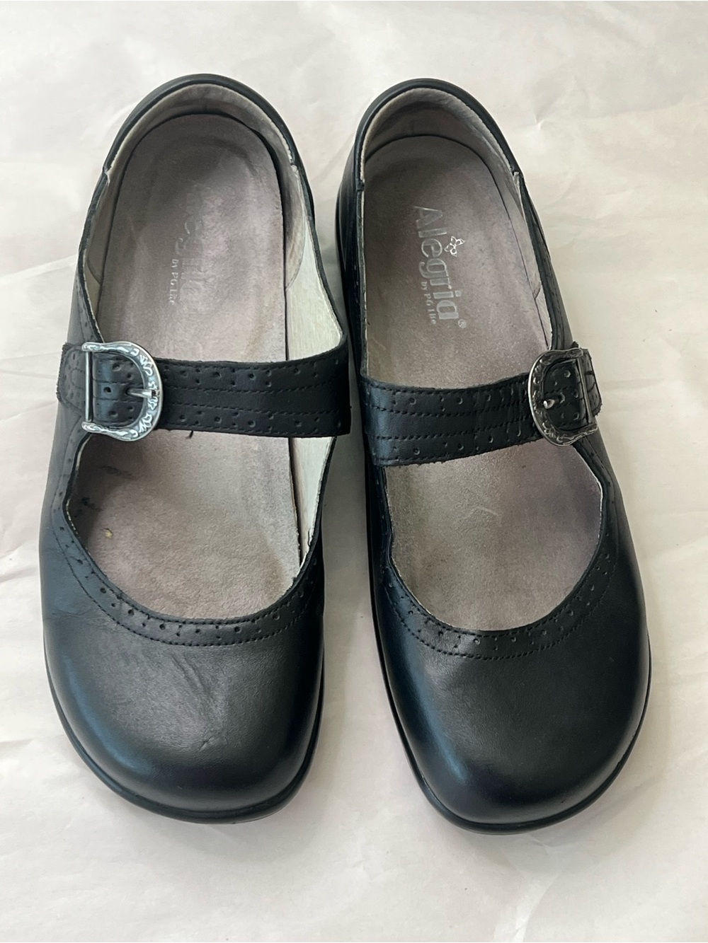 Alegria Black Mary Jane Slip-On Loafer with Buckle